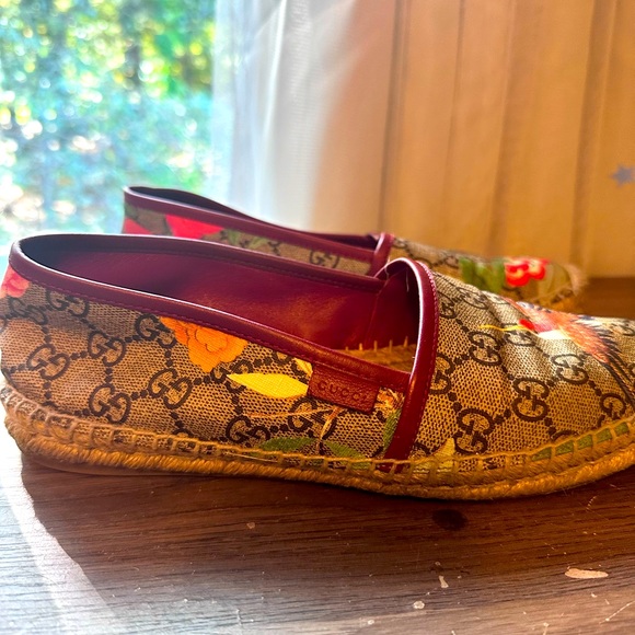 Gucci GG Supreme Leather Trim Embellishment Espadrilles Size 9 - Picture 3 of 8